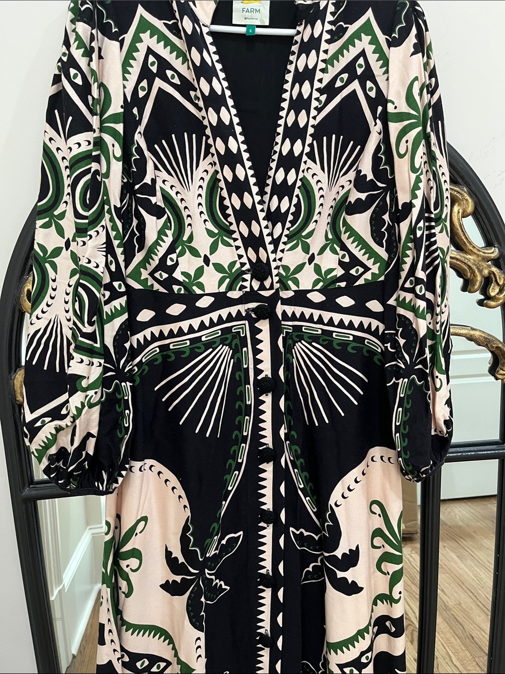FARM Rio Black, Cream & Green Maxi Dress - Picture 9 of 9